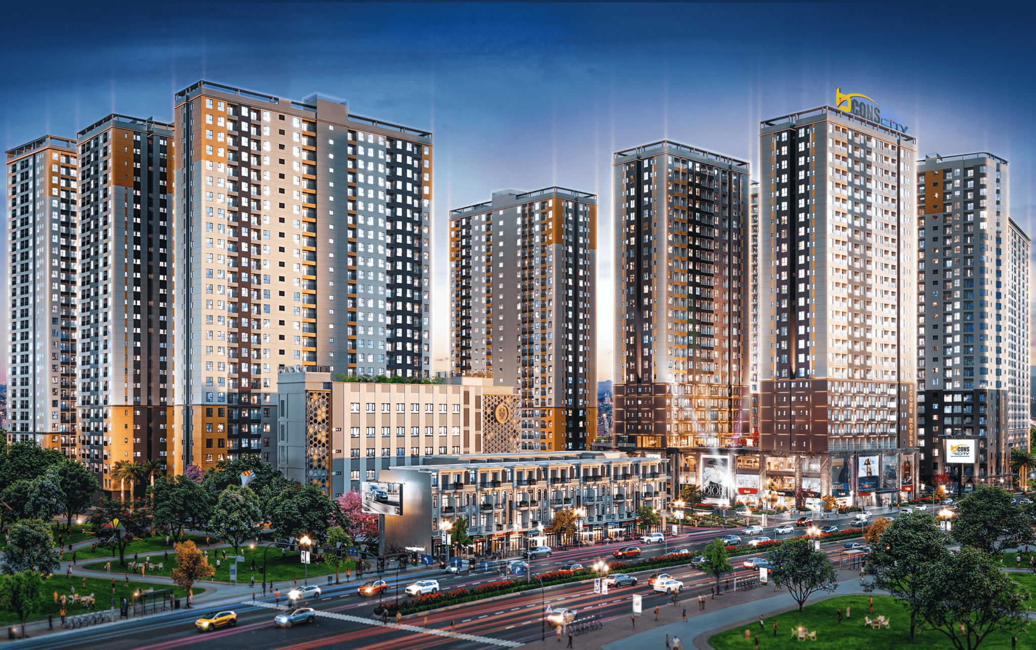 BCONS CITY DĨ AN phối cảnh khu đô thị bcons city
